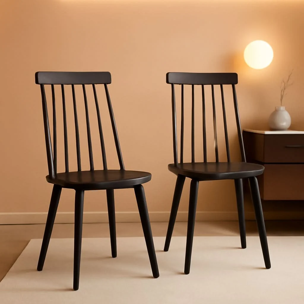 Crafted Grey Farmhouse Spindle Side Dining Chairs Set Of 2 Innovative