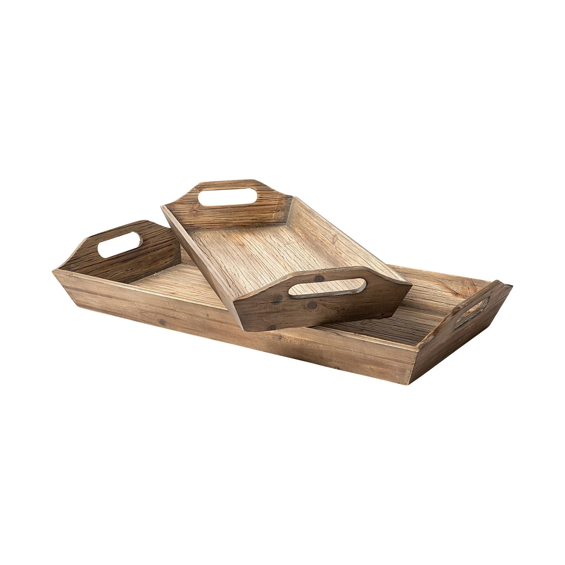 Elite Tawny Set of 2 Natural Wooden Trays Verified