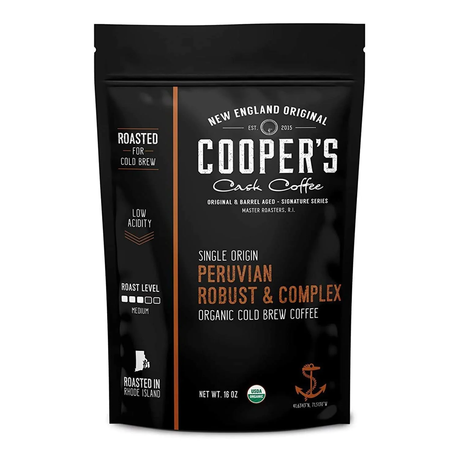 Sophisticated Peruvian Organic Cold Brew Coffee Single Origin amp Gourmet Beans Tasting Notes Of Caramel With A Touch of Cherry amp Orange Medium Roast Coarse Ground Beans 1 lb Coffee Bag Versatile