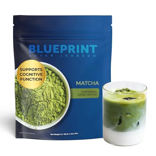 Relaxed Blueprint Bryan Johnson Matcha Powder – Ceremonial Grade Japanese Matcha – Green Tea for Energy Focus – Natural Caffeine Antioxidant-Rich World-Class