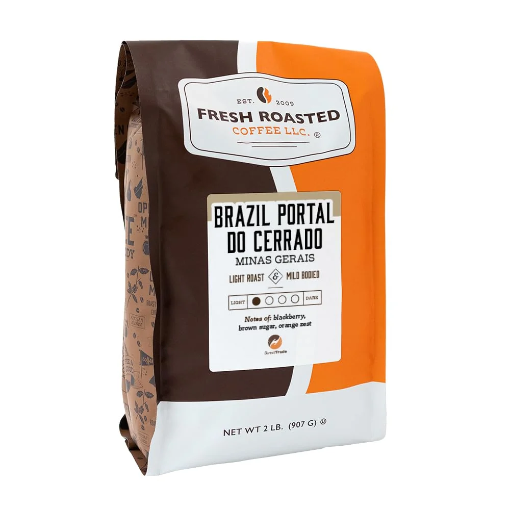 Exceptional Fresh Roasted Coffee Brazil Minas Gerais 2 lb 32 oz Light Roast Kosher Ground Artisan
