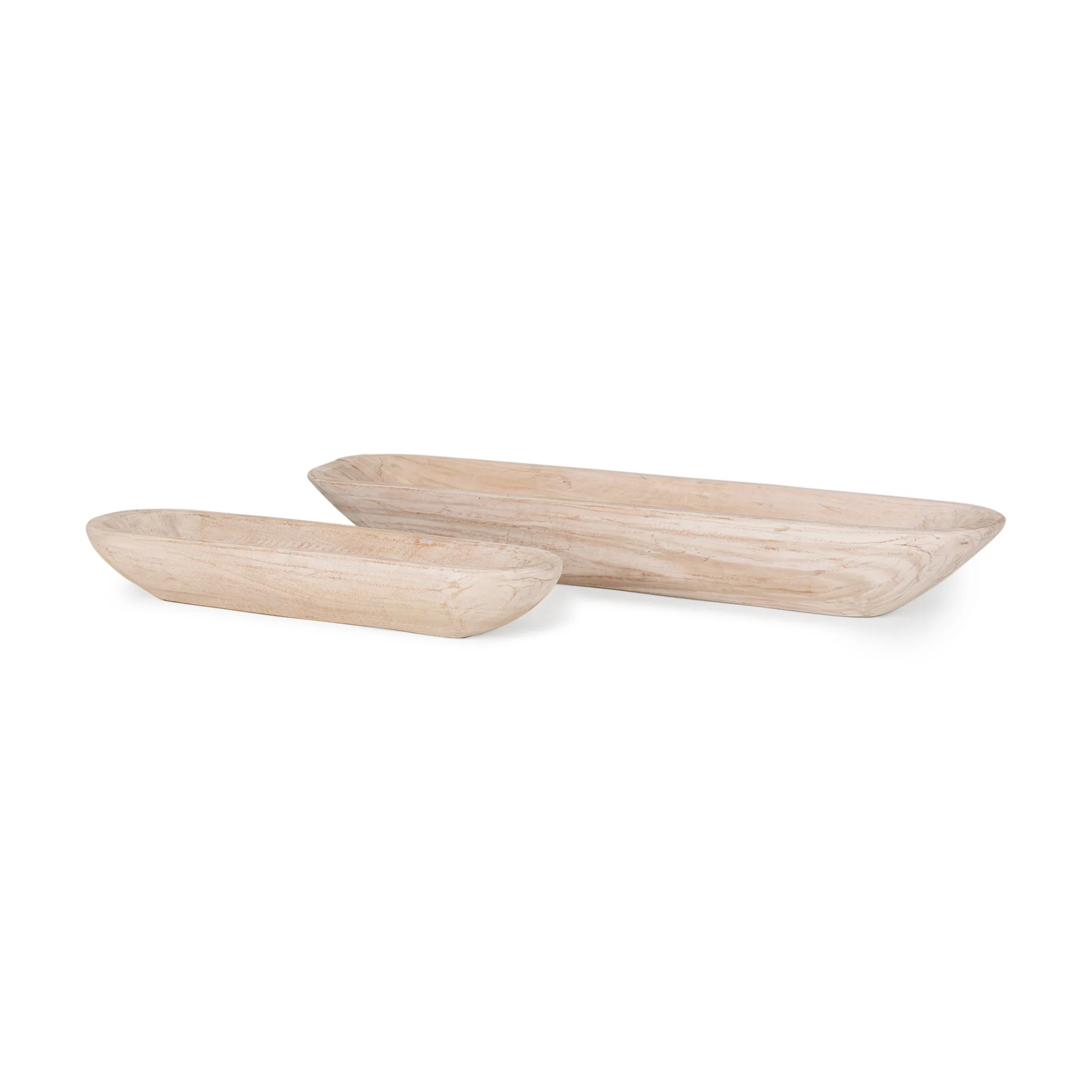 Authentic Athena Set of 2 Extra Large Light-Wash Reclaimed Wood Trays Specialty