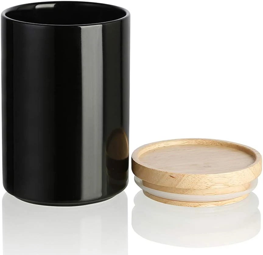 Top-Quality Sweejar Kitchen Canisters Ceramic Food Storage Jar Stackable Containers with Airtight Seal Wooden Lid for Serving Ground Coffee Tea Sugar Outstanding