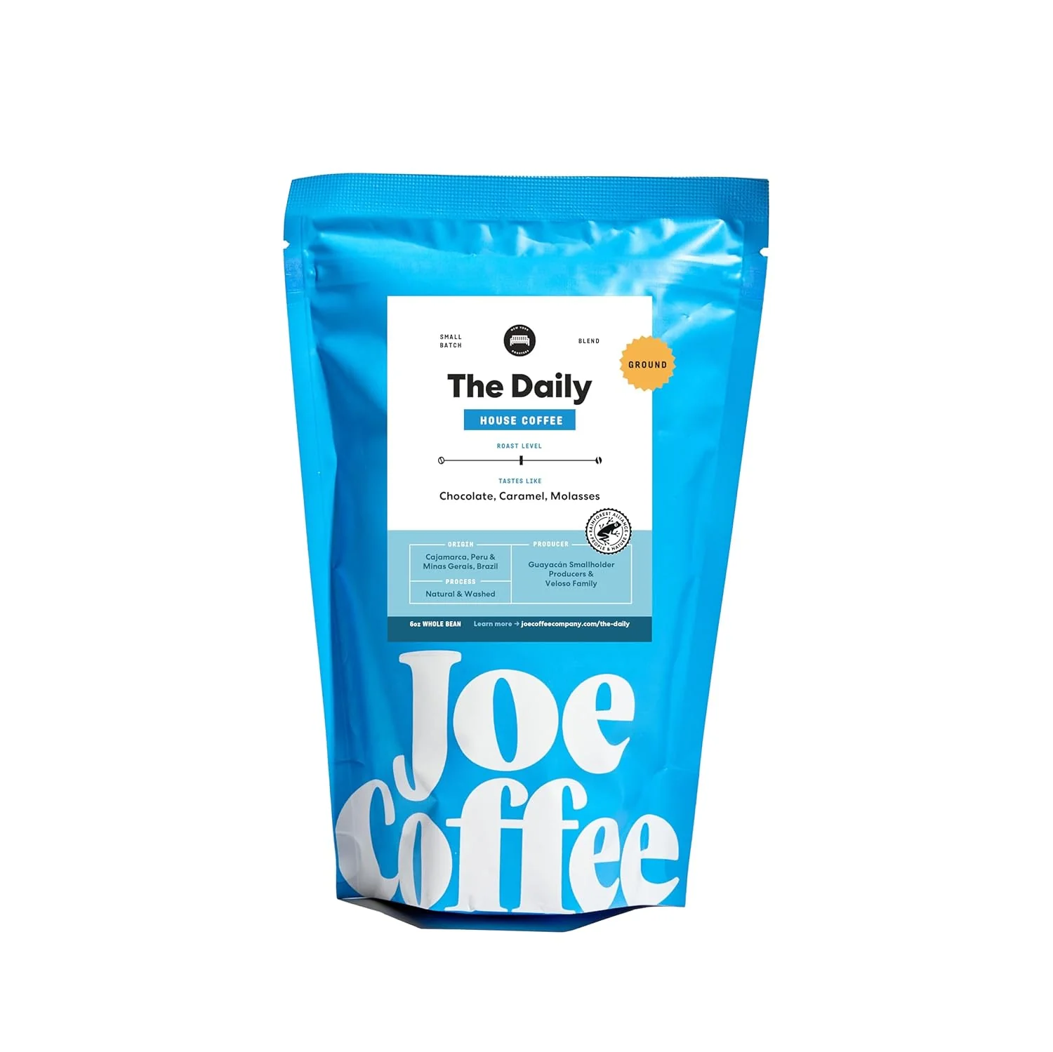 Effective Joe Coffee Company – The Daily Ground Coffee 6 oz Bag NYC Roaster RFA Kosher Climate-Friendly Specialty Grade Minimalist