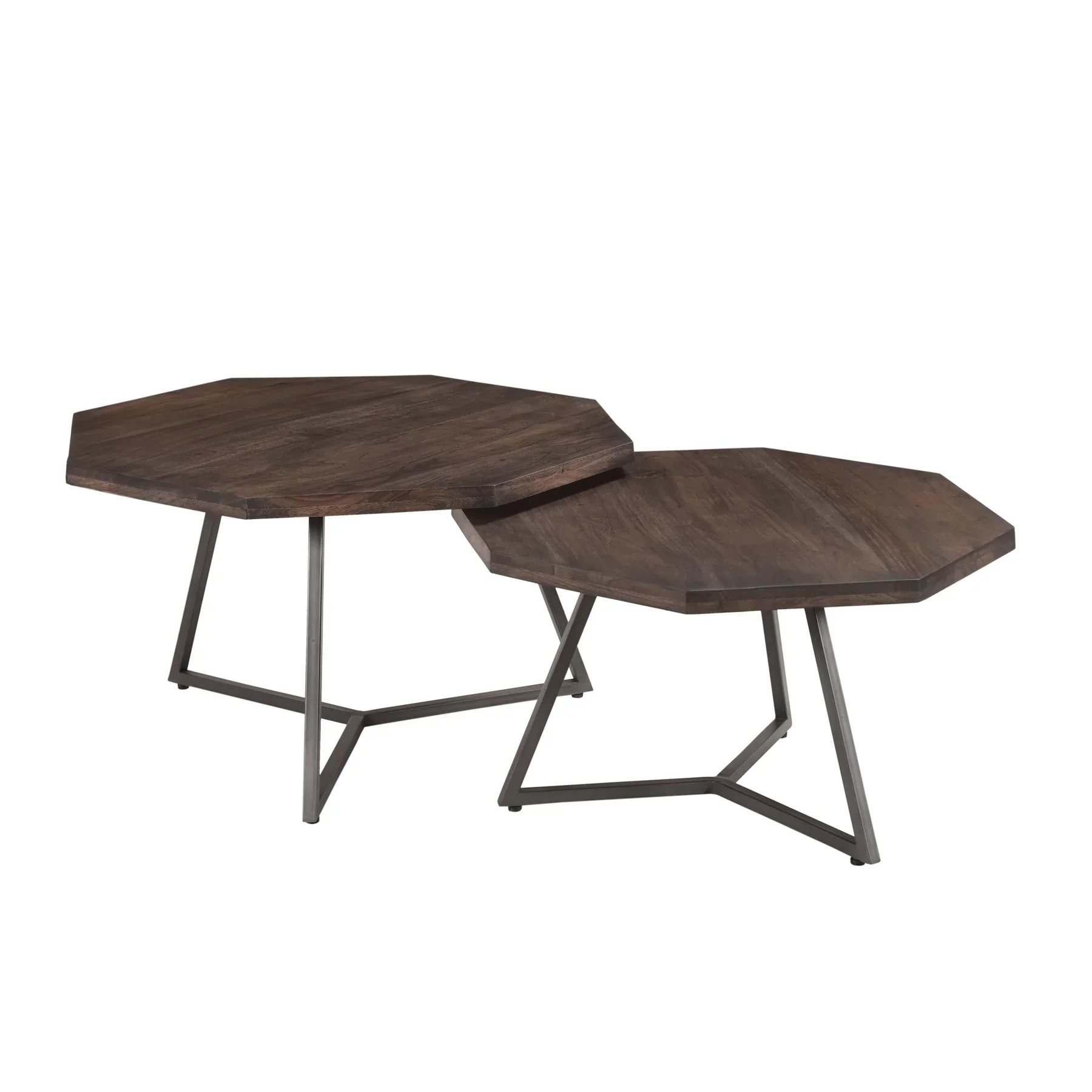 High-Performance Loft Octagon Nesting Coffee Table Set of 2 – Vinegar Green