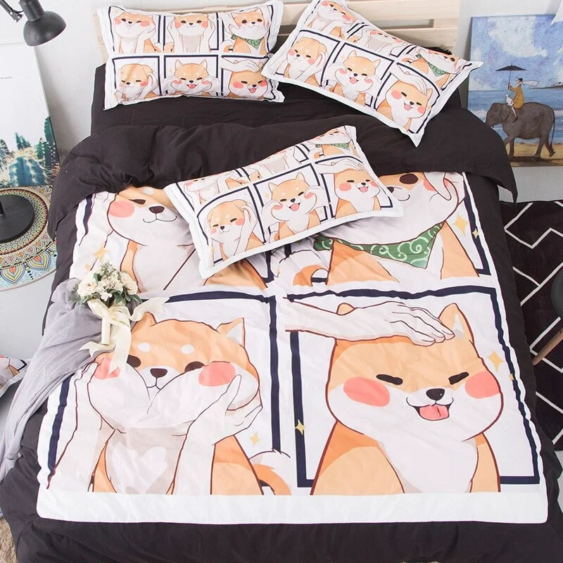 Casual Kawaii Shiba Bedding Set Carefully Designed