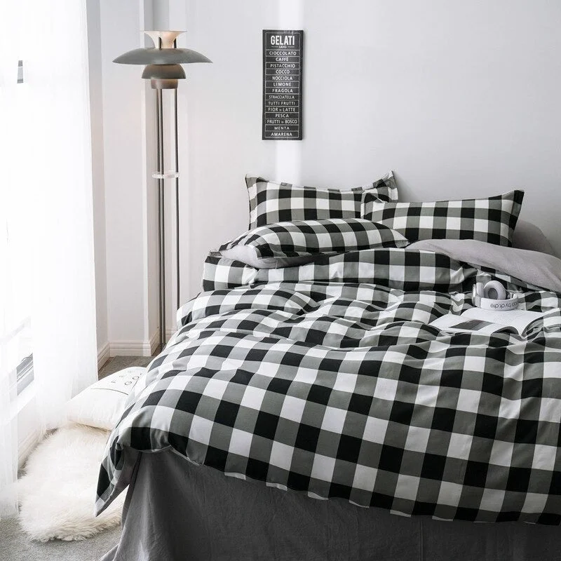 Unique Heavy Grid Bedding Set Artisan