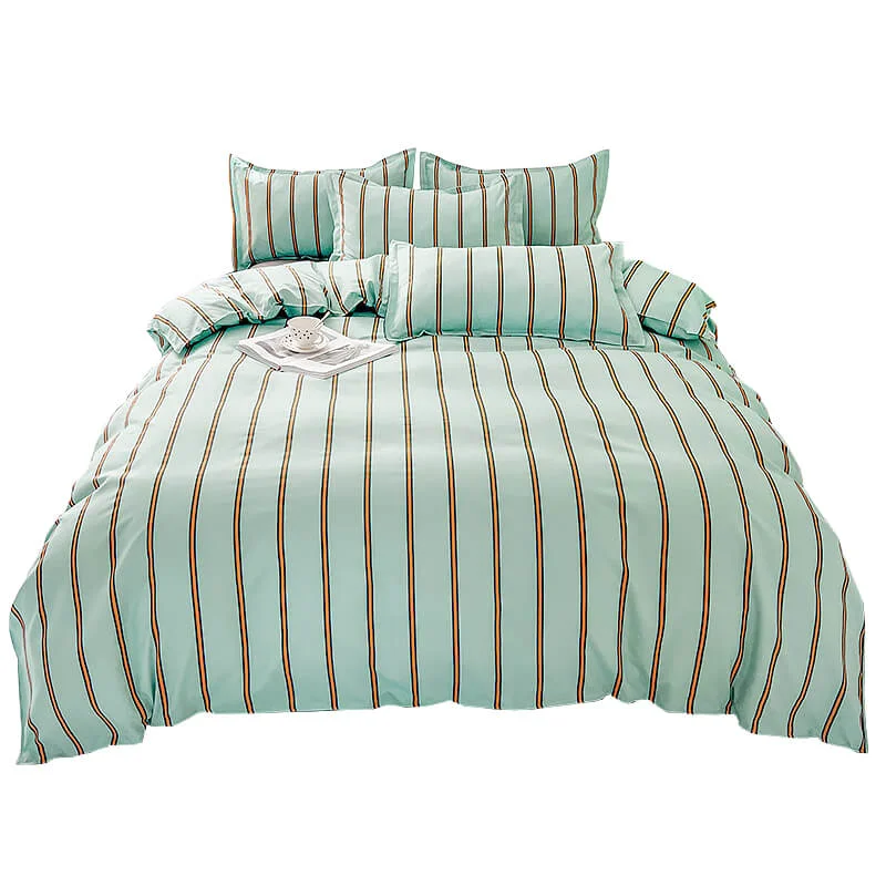 Genuine Turquoise Striped Bedding Set Prestigious
