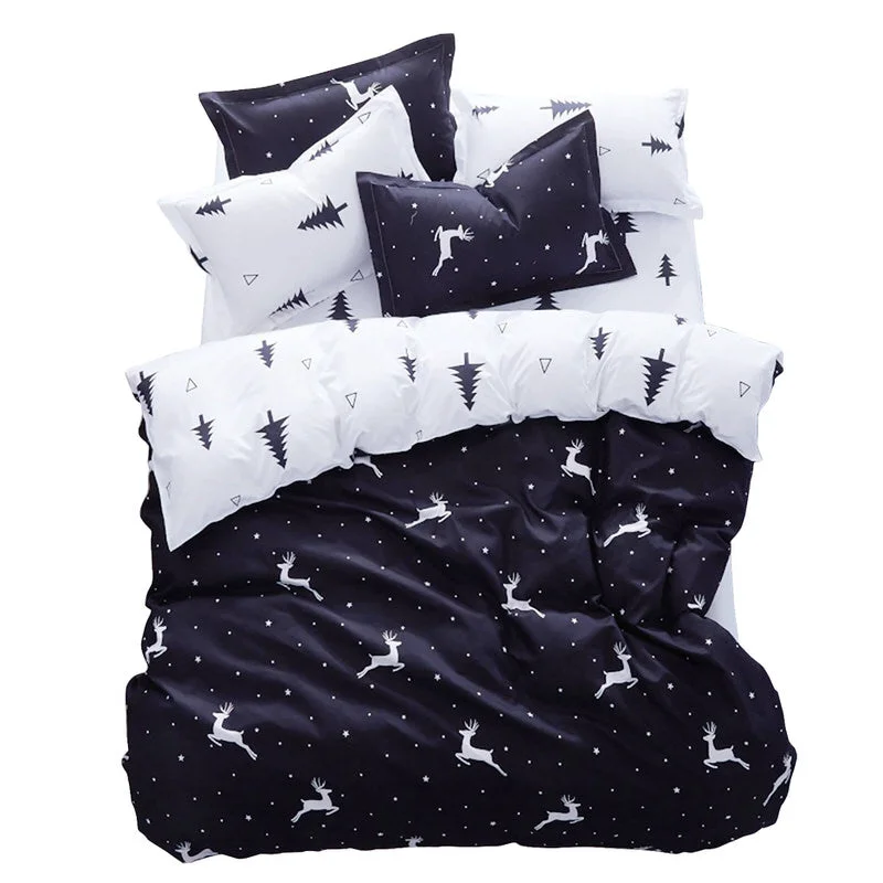 Detailed Christmas Trees and Deers Bedding Set Selected