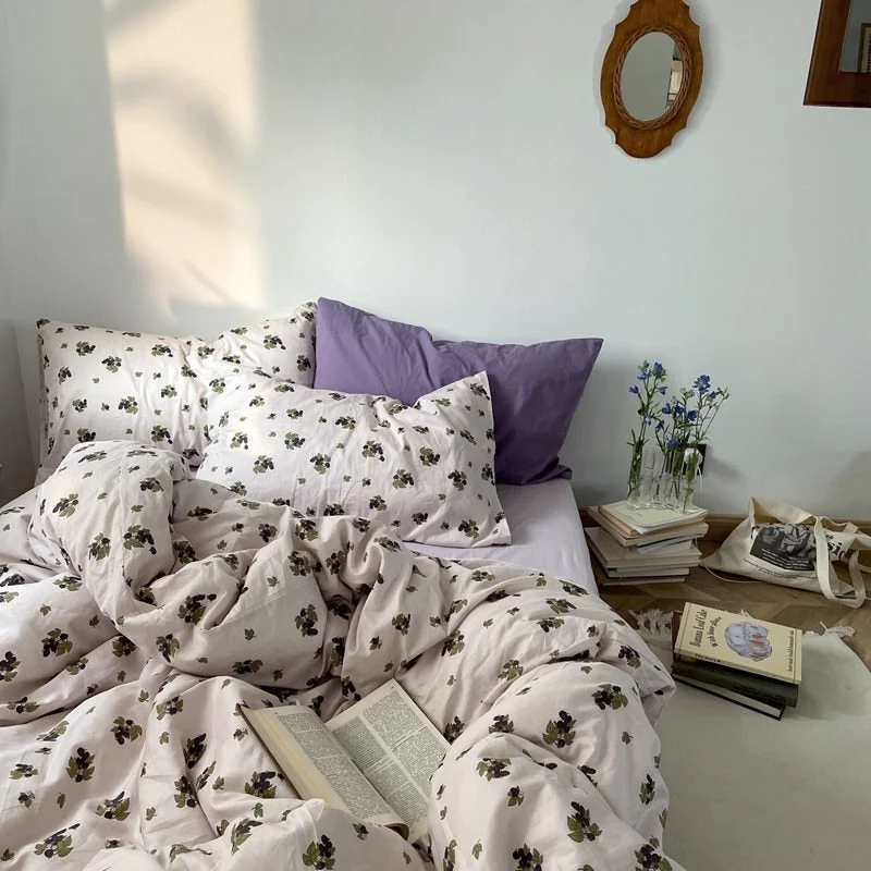 Unique Purple Grape Vine Vintage Aesthetic Bedding Set High-Performance