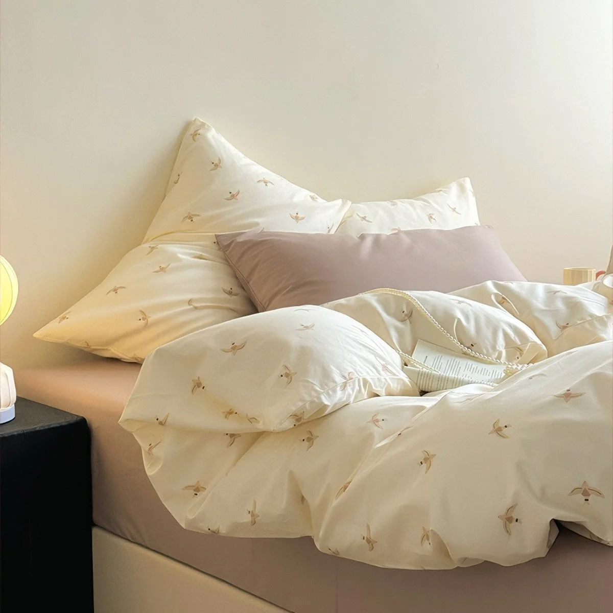 Original Swallow Bird Print Cotton Bedding Set Dependable