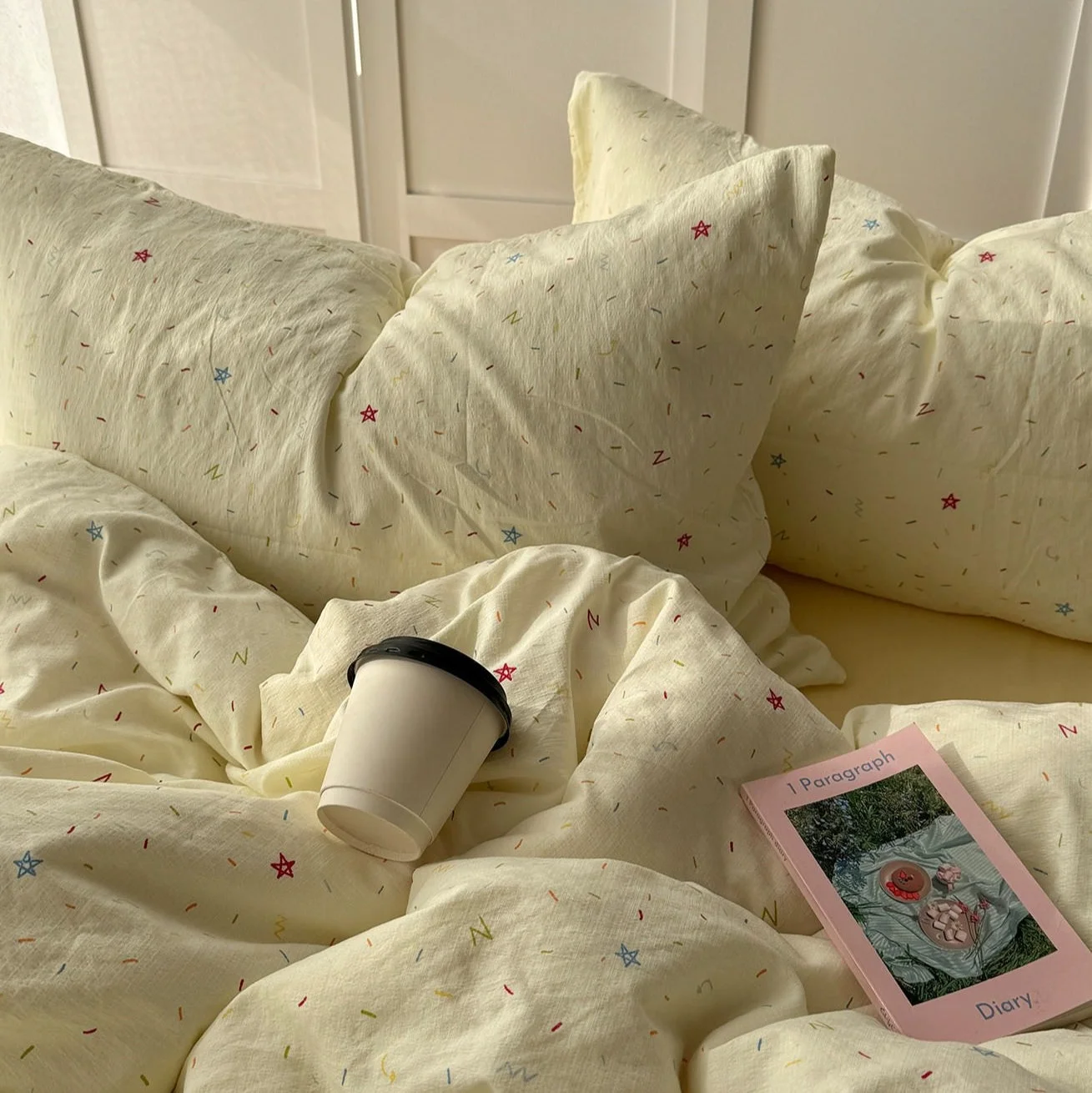 Detailed Colorful Sprinkles Creamy Pastel Bedding Set Easy-to-Use