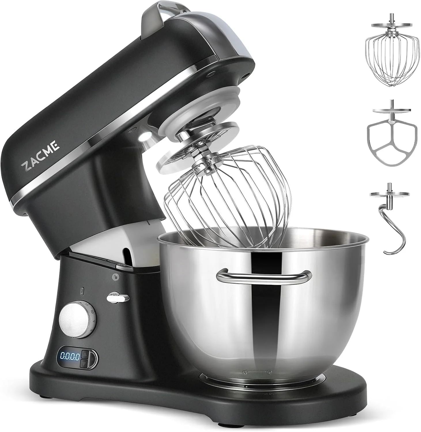 Professional 8.4QT Commercial Stand Mixer 800W with Aluminum Die Casting Meets the Standard of NSF ANSI 8-2023 Mixers Kitchen Electric Stand Mixer with Stainless Steel 8L Bowl Dough Hook Whisk and Beater Black Convenient