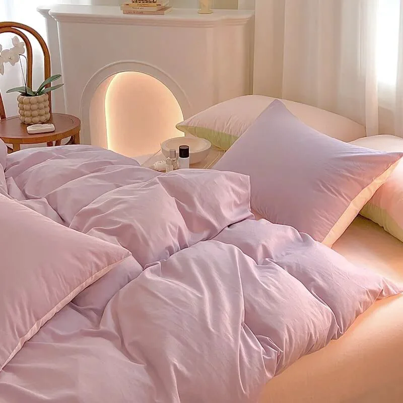 Selected Dusty Pastel Shades Cotton Bedding Set Practical