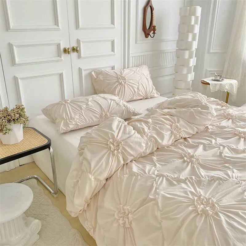 Powerful Ruffle Flower Duvet Cover Set Sustainable