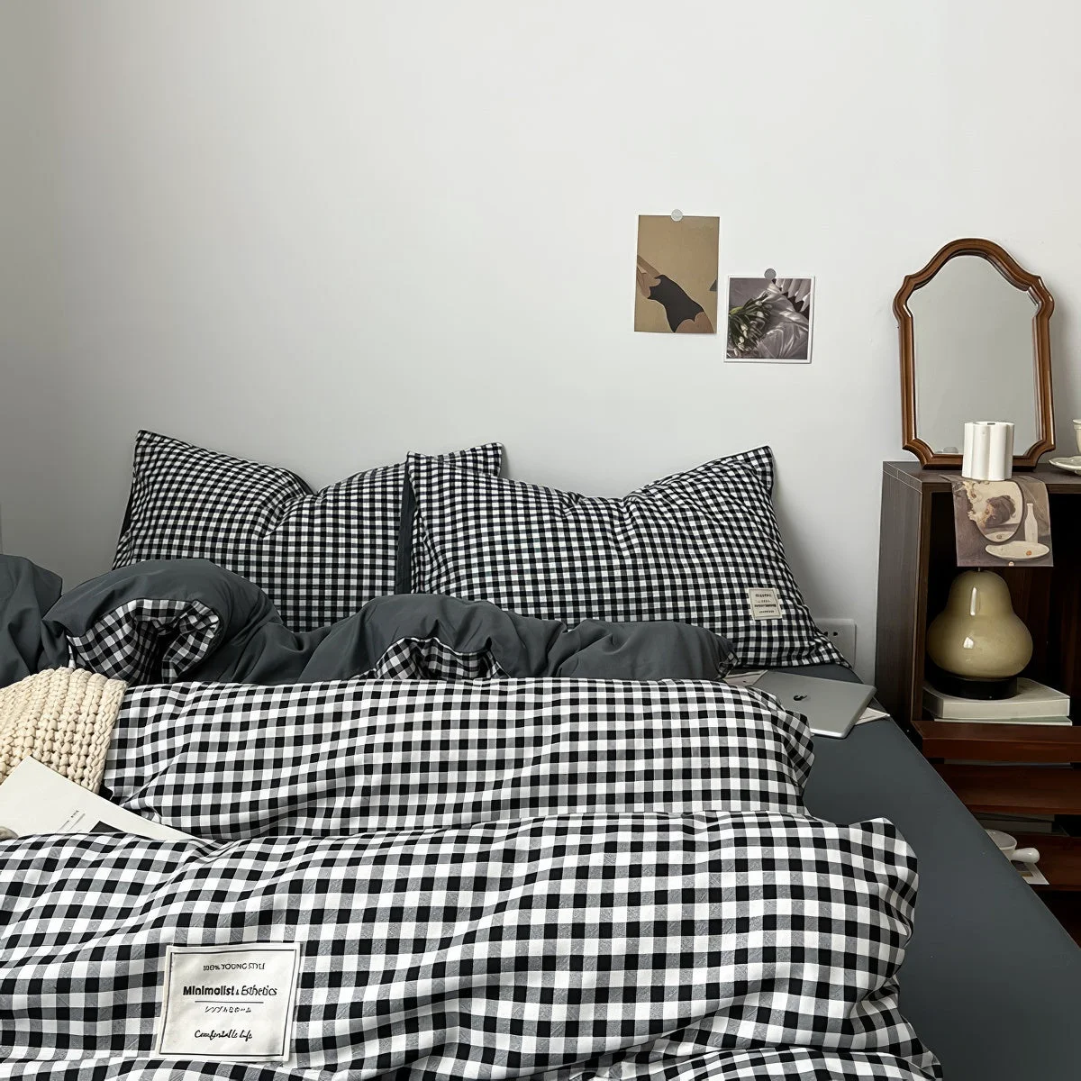 Premium Classic Black Gingham Bedding Set Trusted