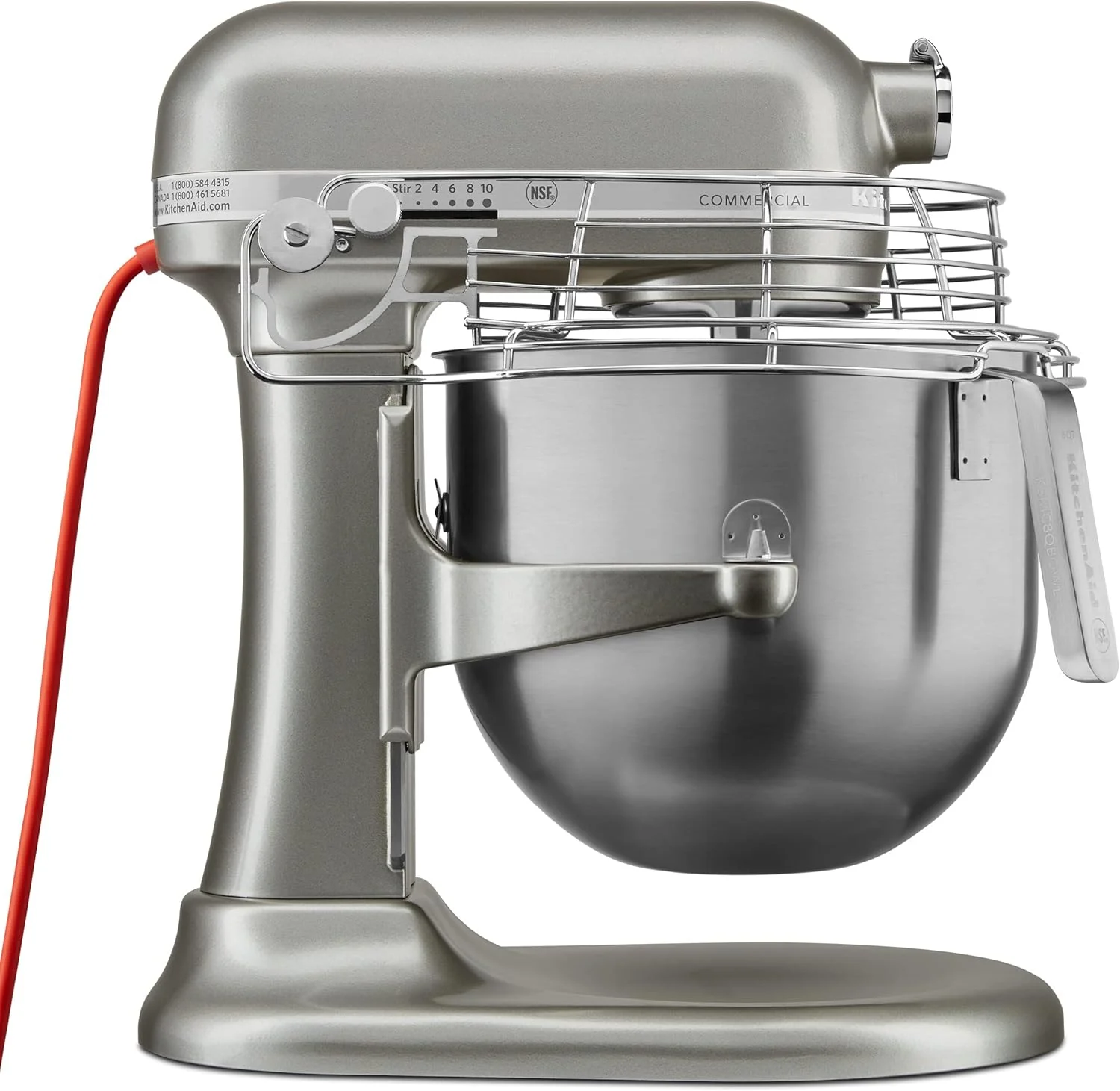 Superior KitchenAid KSMC895CU 8-Quart Commercial Countertop Mixer with Bowl Guard 10-Speed Gear-Driven Contour Silver Fast