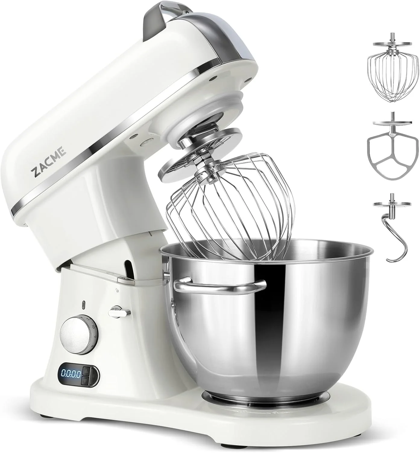 Healthy Zacme 8.4QT Commercial Stand Mixer 800W with NSF and Aluminum Die Casting Mixers Kitchen Electric Stand Mixer with Stainless Steel 8L Bowl Natural