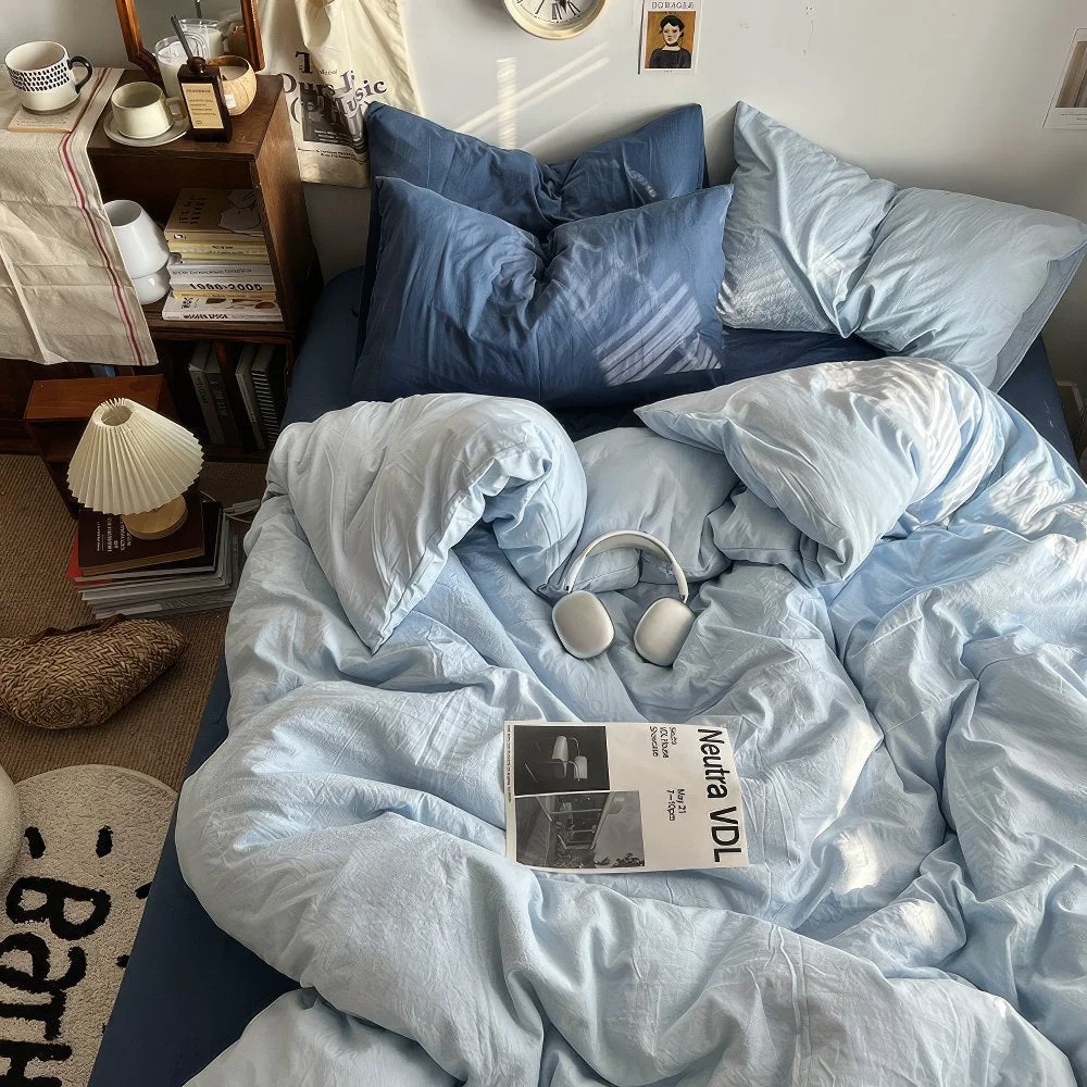 Secure Ocean Themed Blue Tones Cotton Bedding Set Reliable