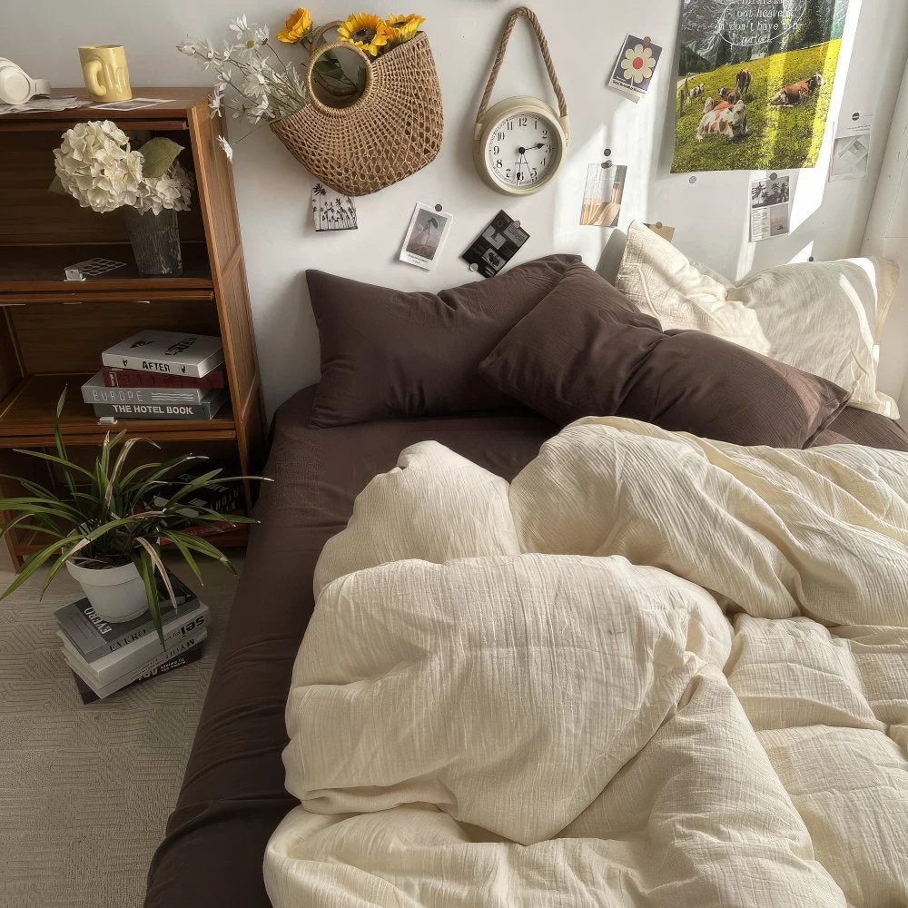 Top-Quality Earthy Tones Aesthetic Bedding Set Long-Lasting