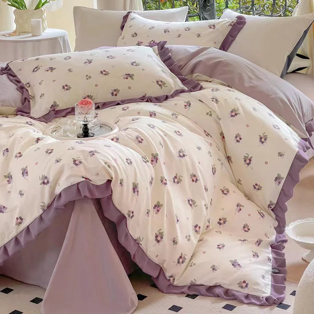Certified Fruit Ruched Bedding Set – Grape Luxury