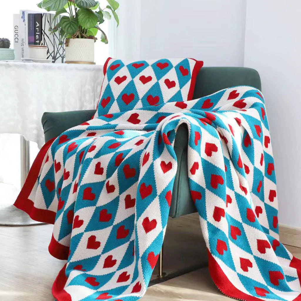 Recyclable Red Heart Knitted Blanket Next-Generation