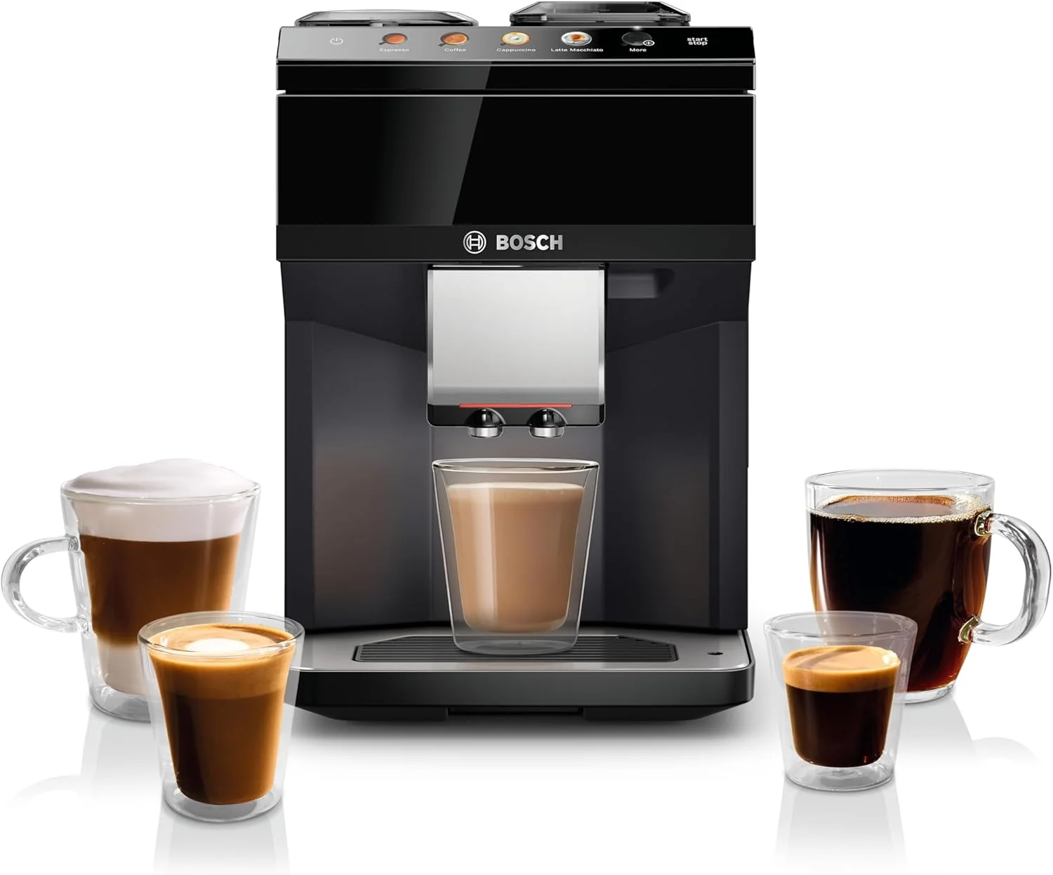 Original Design Bosch 500 Series Fully Automatic Espresso and Coffee Machine – Touch Control Panel Milk Hose Ceramic Grinder Uses Beans Ground Coffee Refined