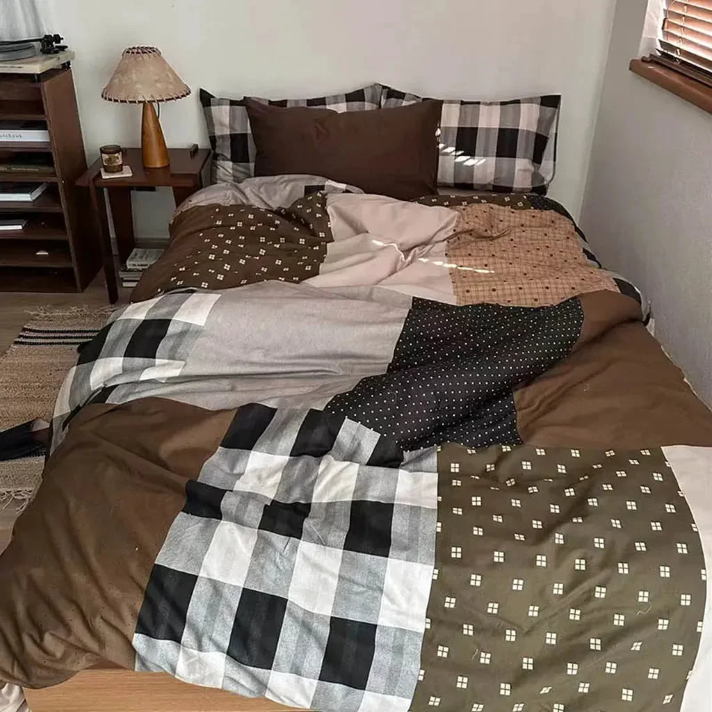 Efficient Autumn Mocha Plaid Bedding Set Outstanding
