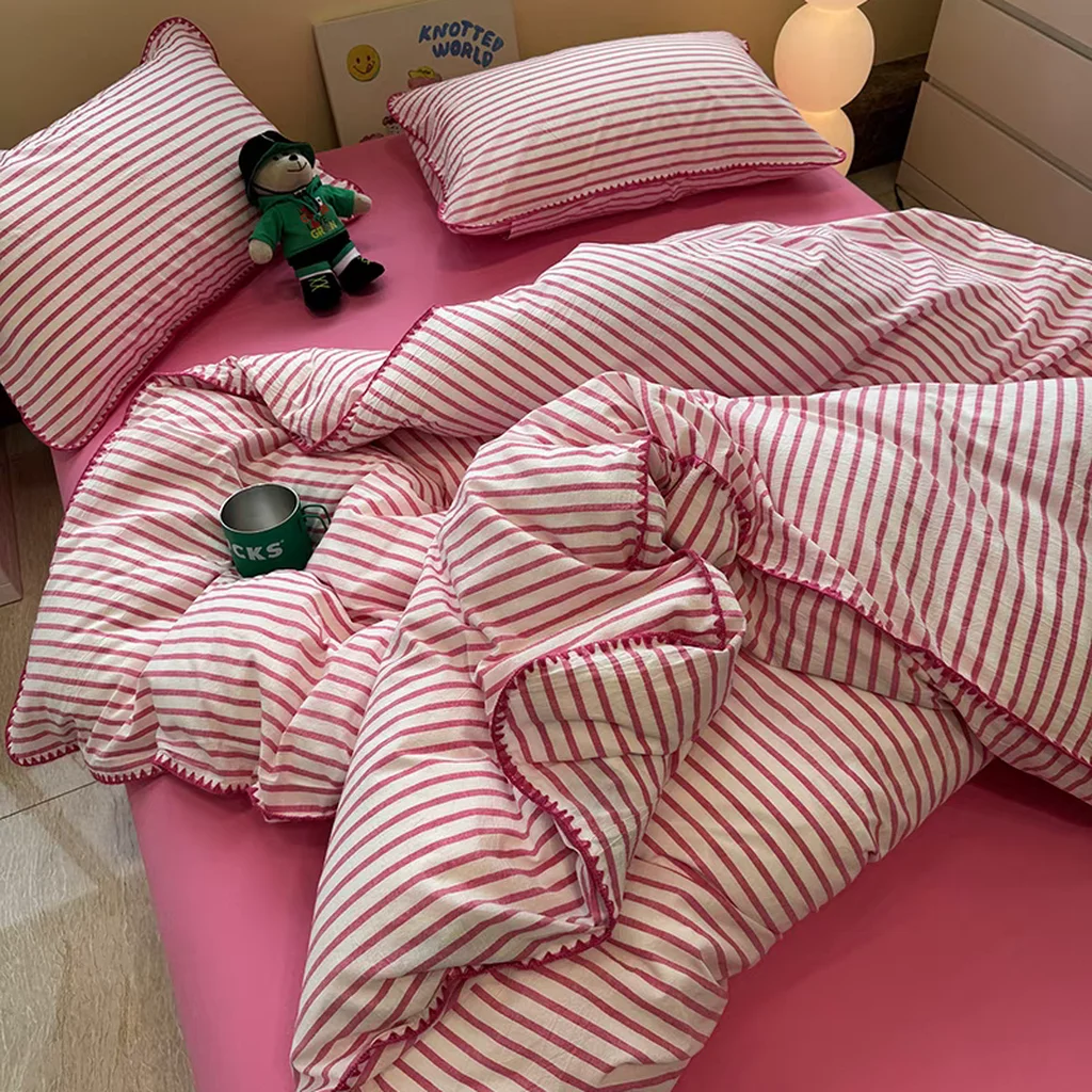 Original Sweet Stripes Bedding Set – Hot Pink Fast