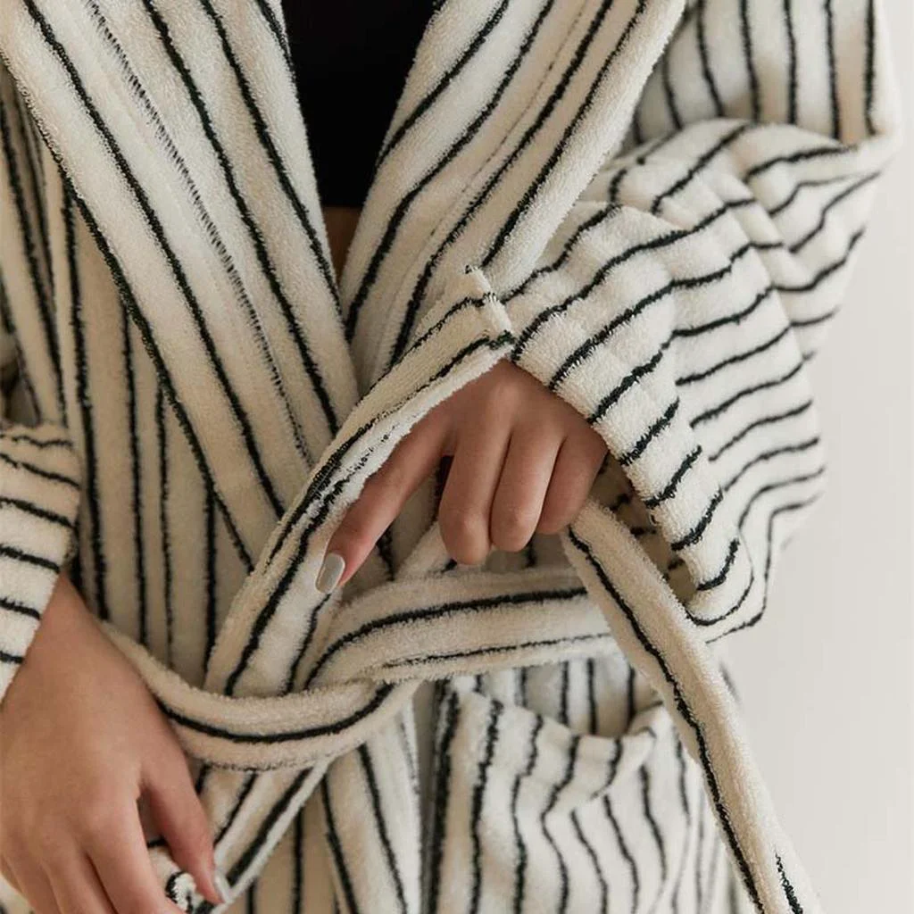 Functional Cotton Stripes Bathrobe – 2 Colors Exclusive