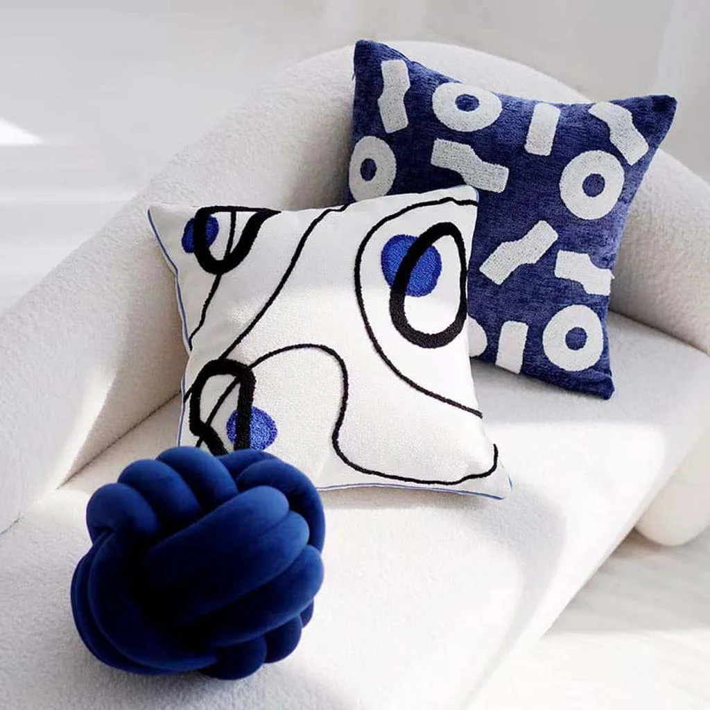 Refined Klein Blue Tufted Throw Pillow Exceptional