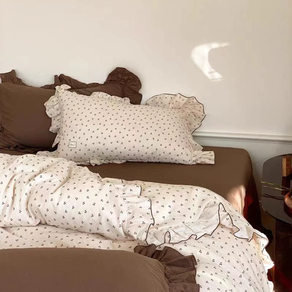 User-Friendly Cute Cherry Ruffle Bedding Set Consistent