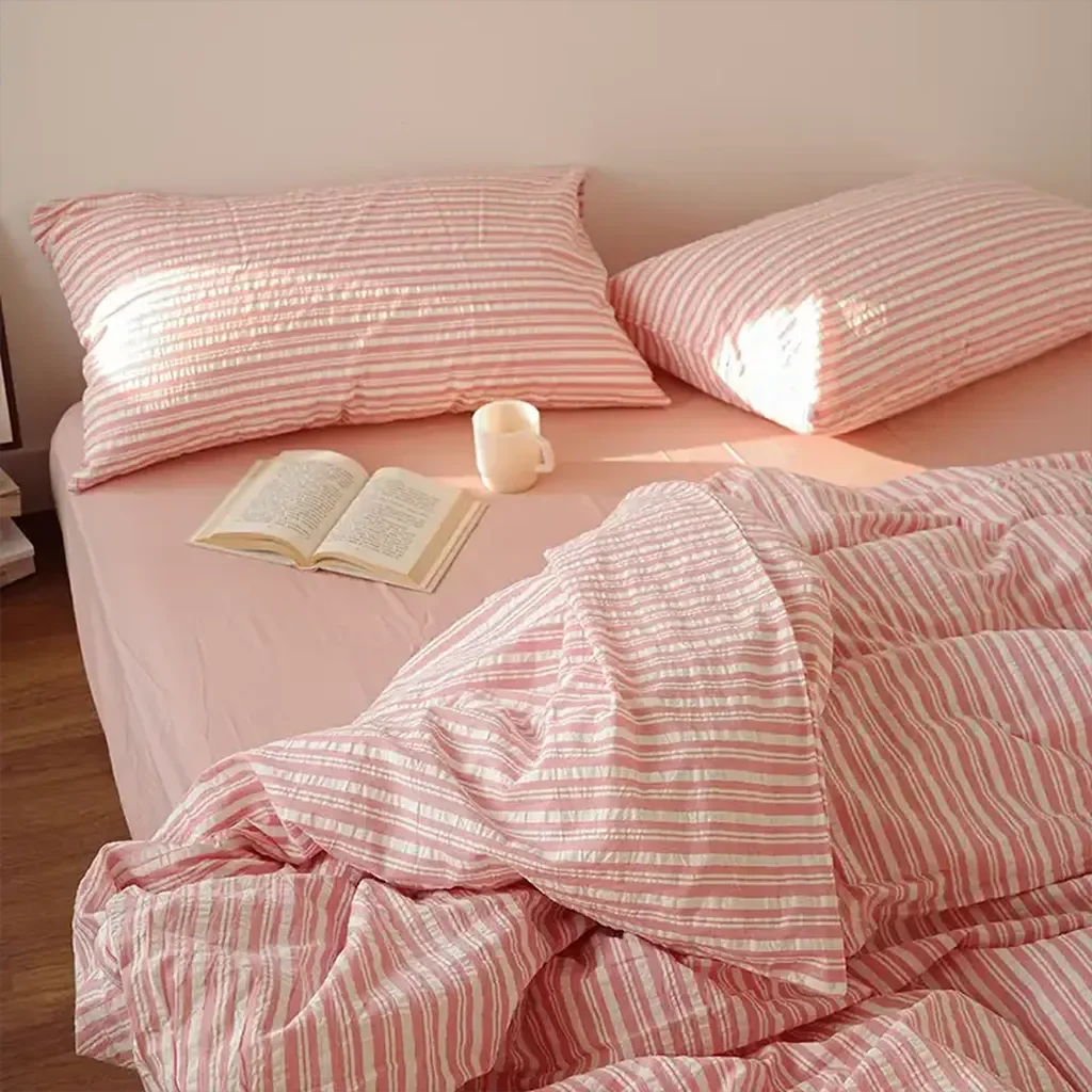 Sophisticated Bubble Pink Stripes Duvet Cover Stylish