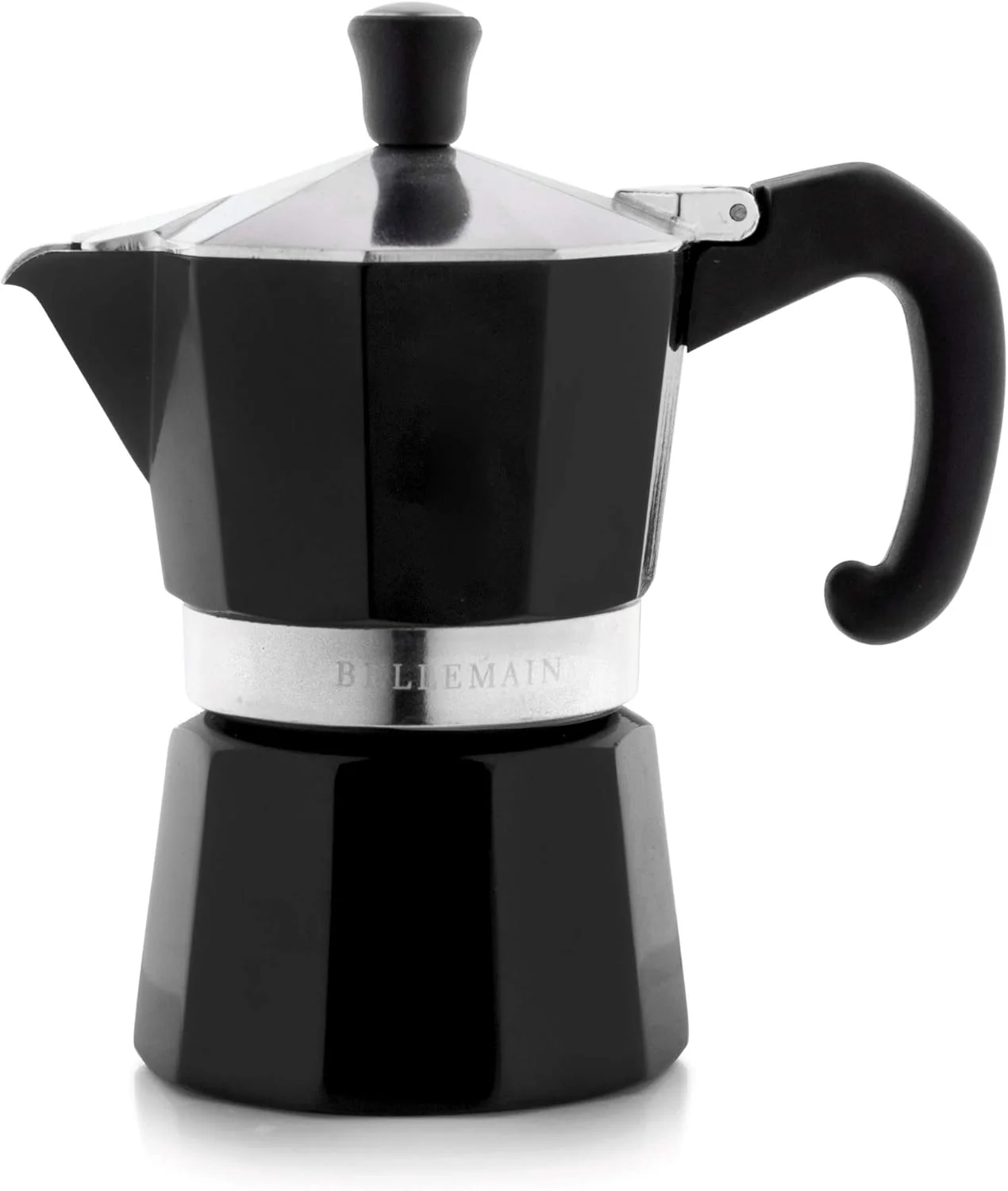 Certified Bellemain Stovetop Espresso Maker Italian Moka Pot Espresso Maker Classic Aluminum Design Mocha Pot for Home Brewing Camping Genuine
