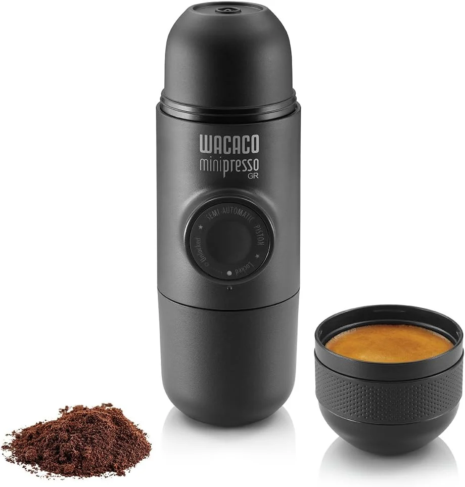 Official Wacaco Minipresso GR Portable Espresso Machine Compatible Ground Coffee Hand Coffee Make Travel Gadgets Manually Operated for Camping Fast