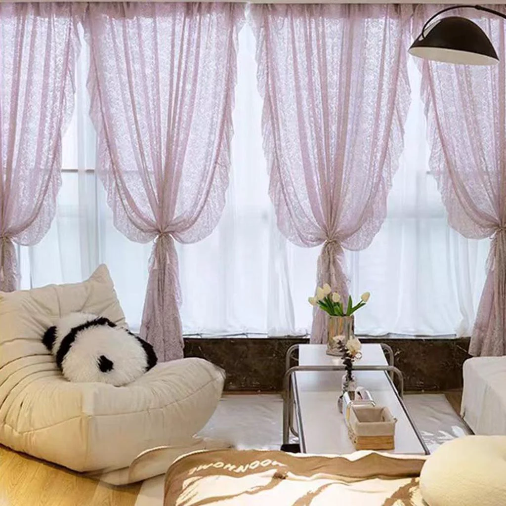 Stylish Elegant Lavender Lace Sheer Curtain Advanced