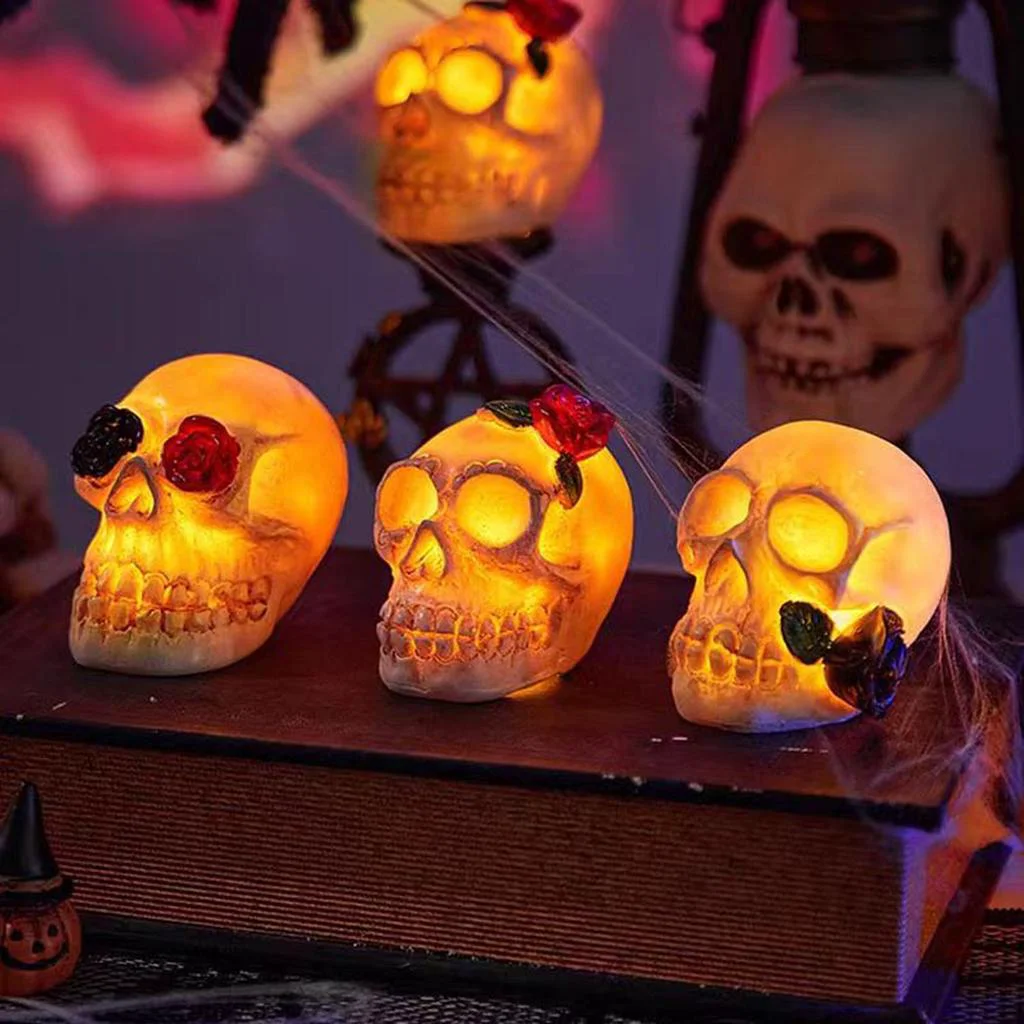 Lightweight Vintage Halloween Skull Lamp 3 pack Official