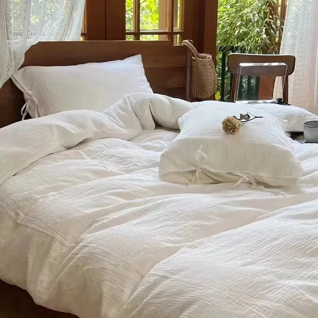Verified Cotton Muslin Duvet Cover Set Convenient