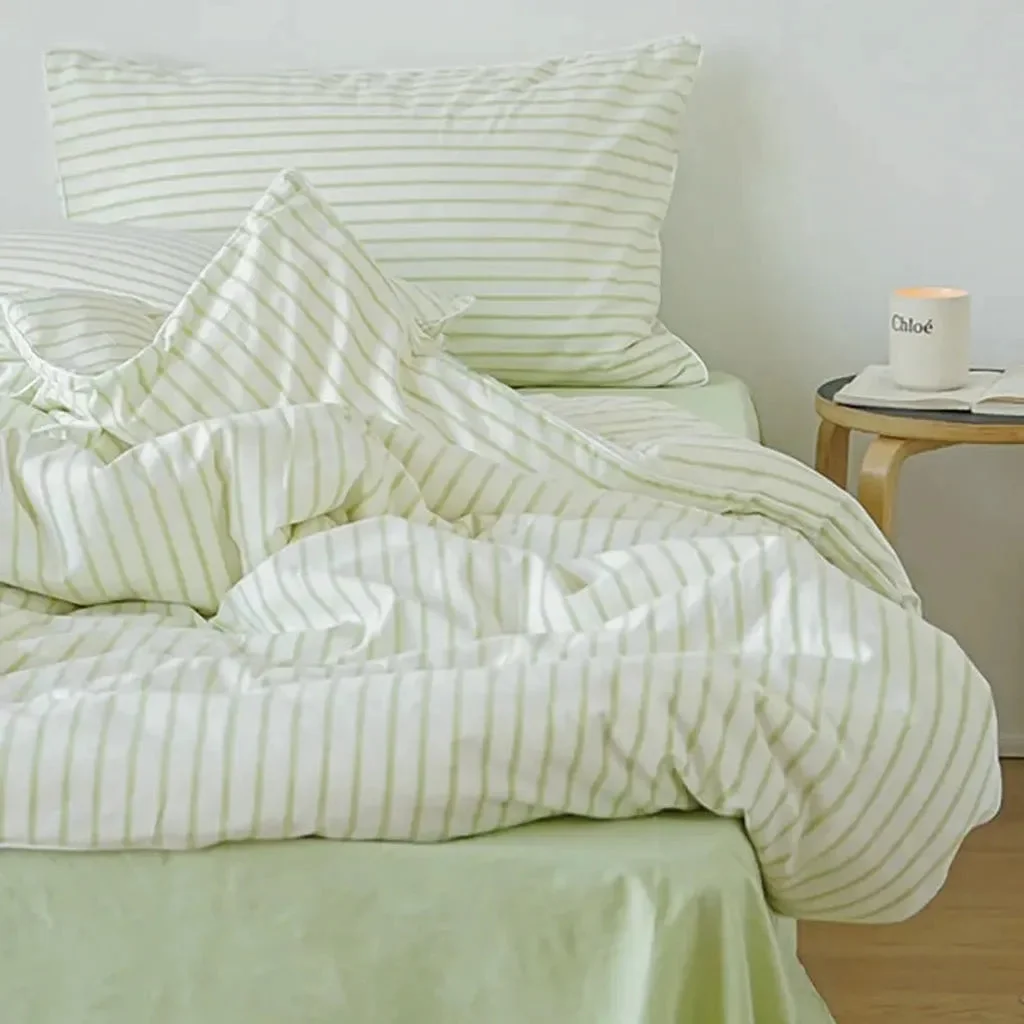 Consistent Fresh Striped Duvet Cover Set Verified