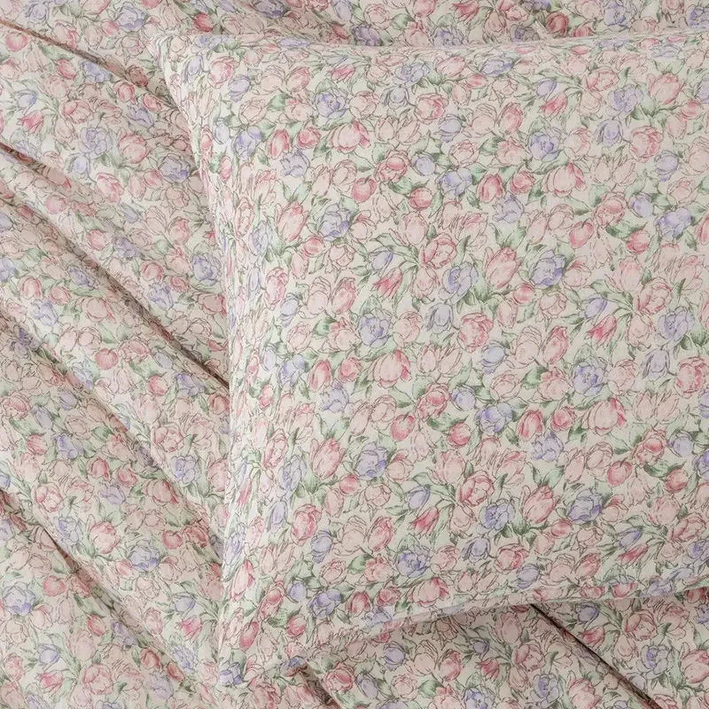 Casual Cute Tulip Muslin Duvet Cover Set Safe