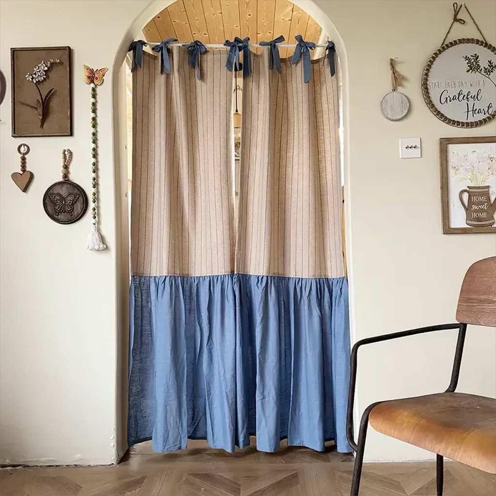 Pure Cottage Stripe Doorway Curtains Efficient
