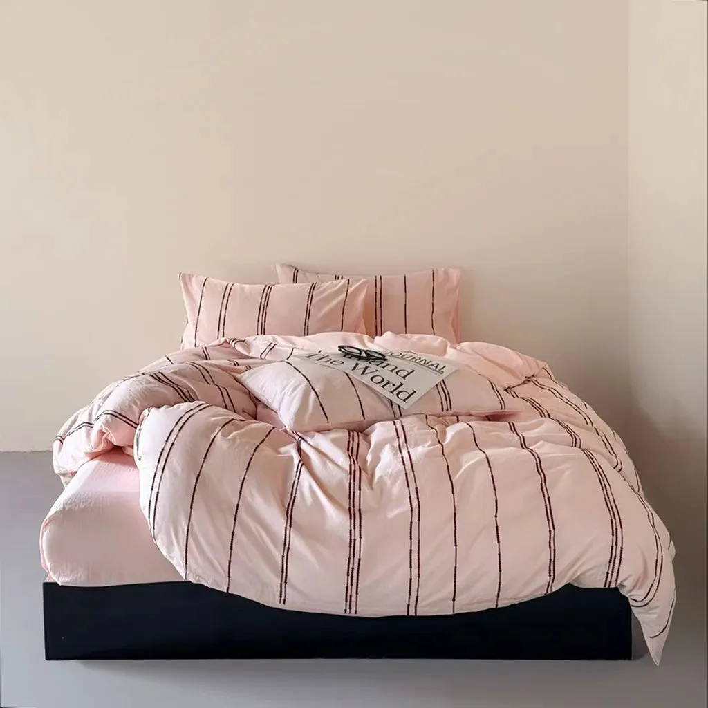 Powerful Sunset Striped Jacquard Bedding Set Authentic