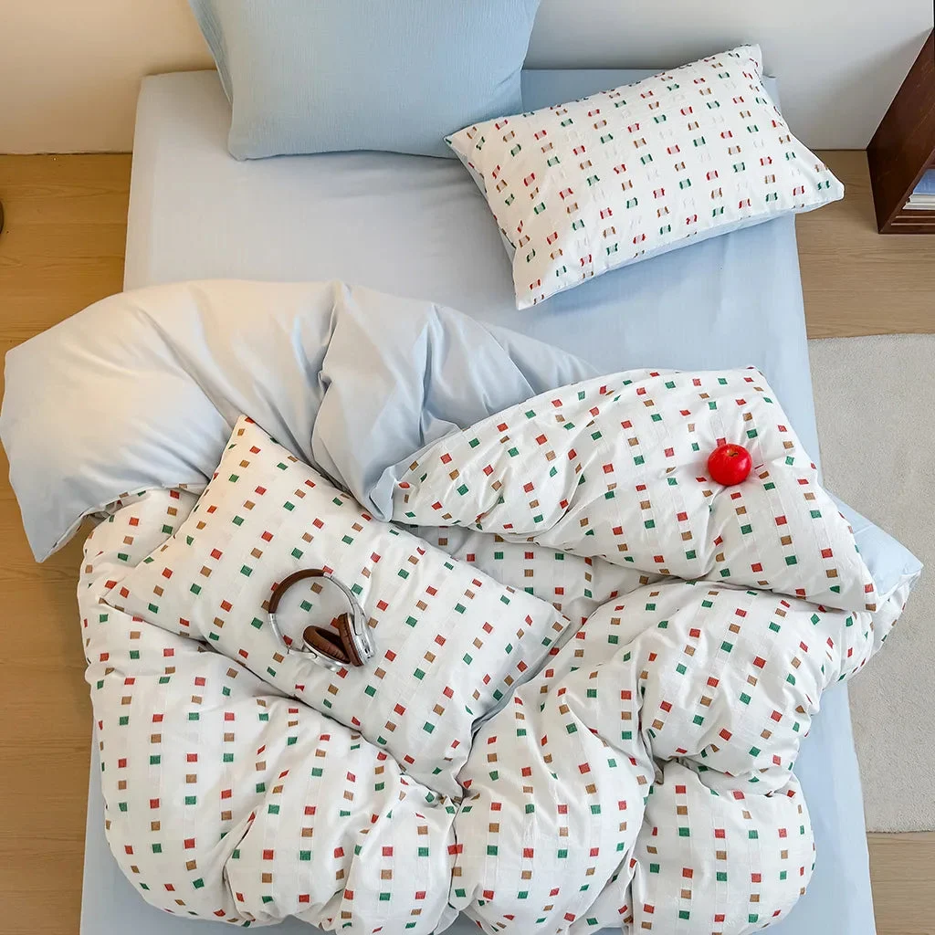 Innovative Check Jacquard Bedding Set Responsible