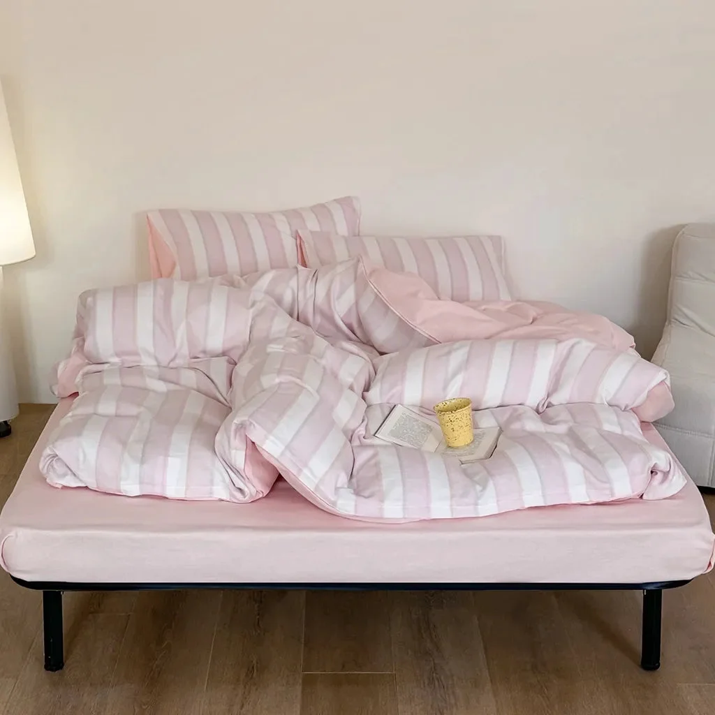 Smooth Candy Striped Bedding Set Outstanding