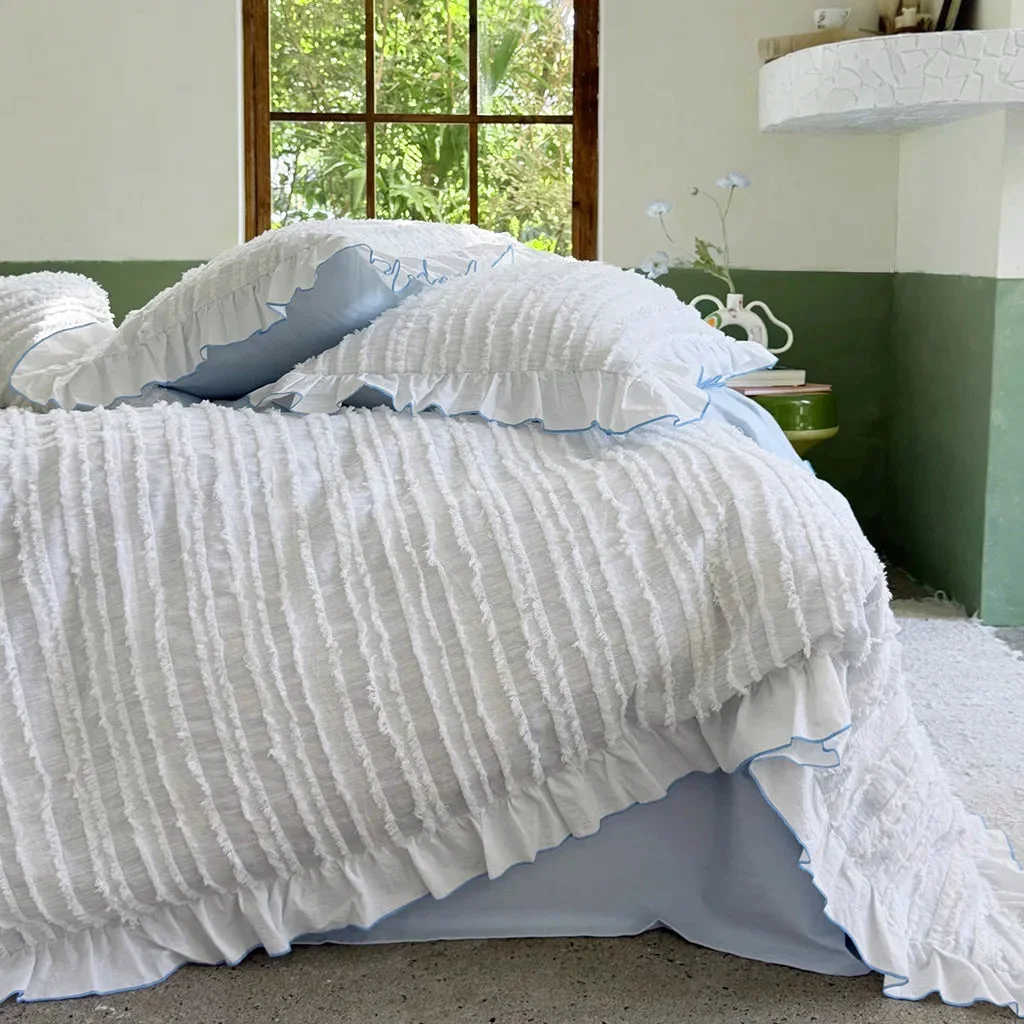 Exceptional Cotton Clip Striped Bedding Set Organic