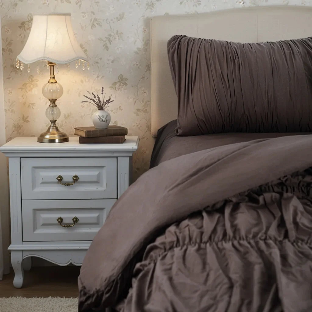 High-End Cotton Ruched Duvet Cover Smooth