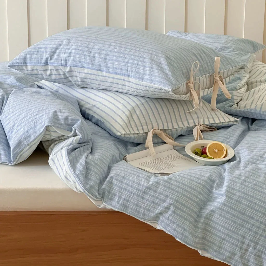 Specialty Contrast Stripe Bedding Set Sustainable
