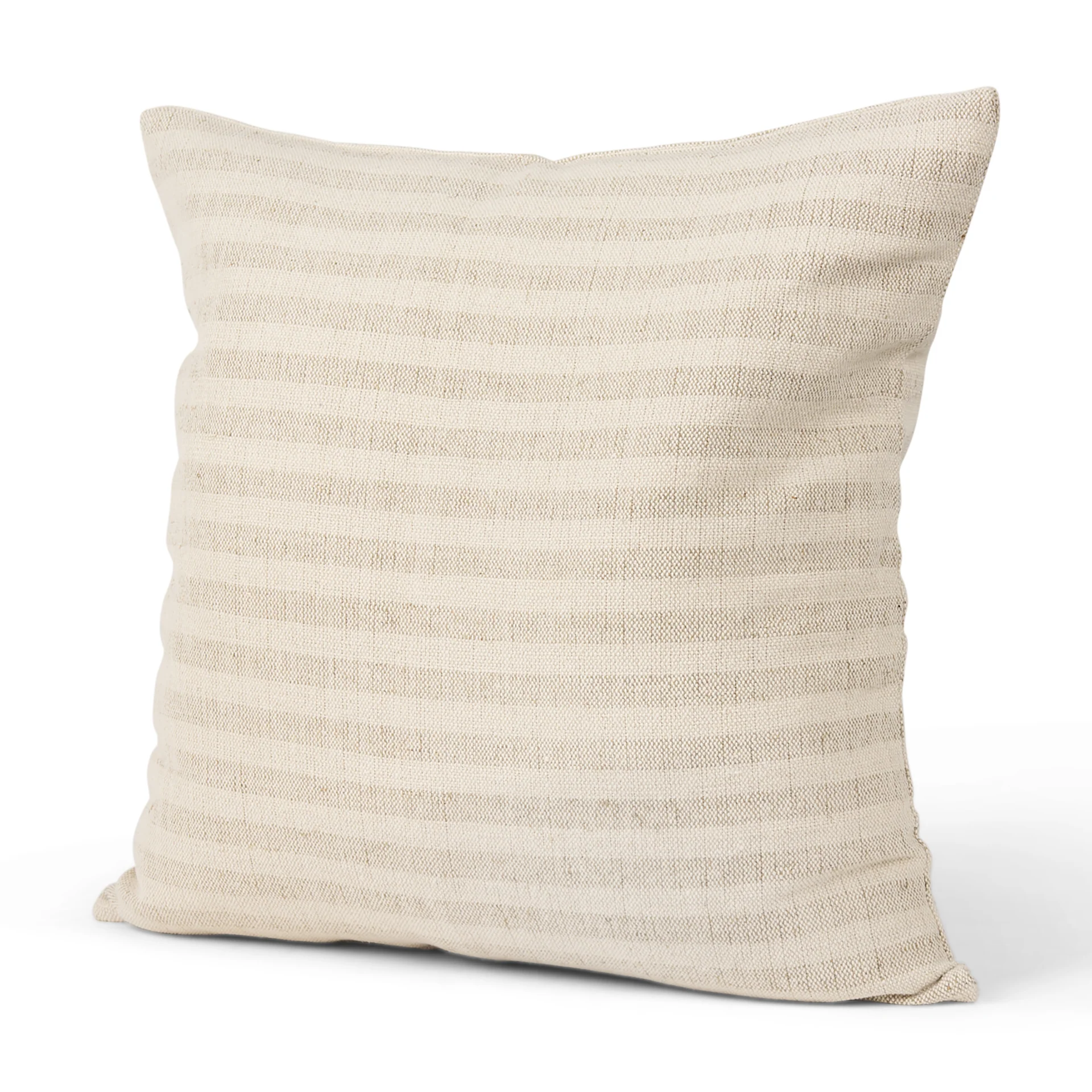 Sustainable Jace Cream w Beige Stripe Linen-Cotton Square Decorative Pillow Cover Official