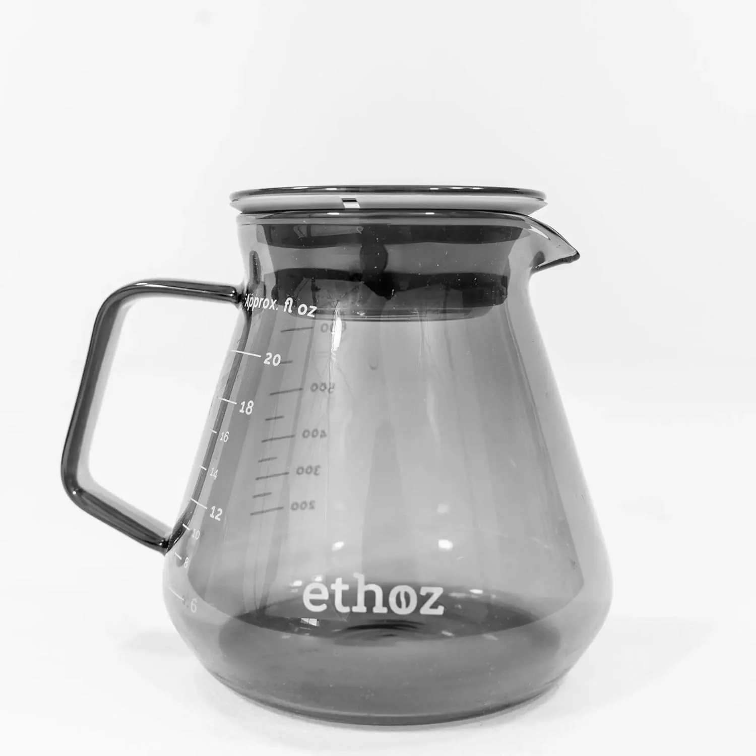 Efficient Ethoz® Glass Carafe – Sleek Borosilicate Glass Pitcher for Brewing Serving. Ergonomic Design Calibrated Measurements Outstanding