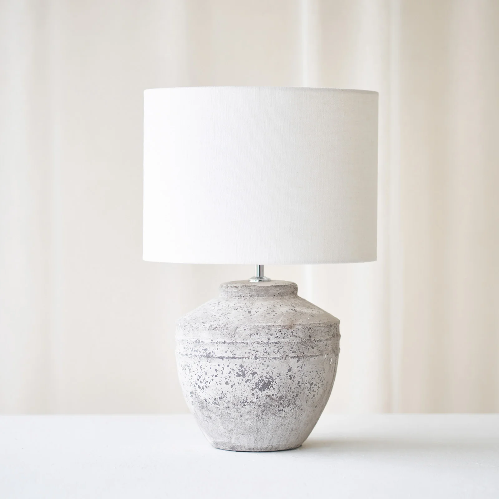 Natural Toba Table Lamp Grey 35cm Eco-Friendly